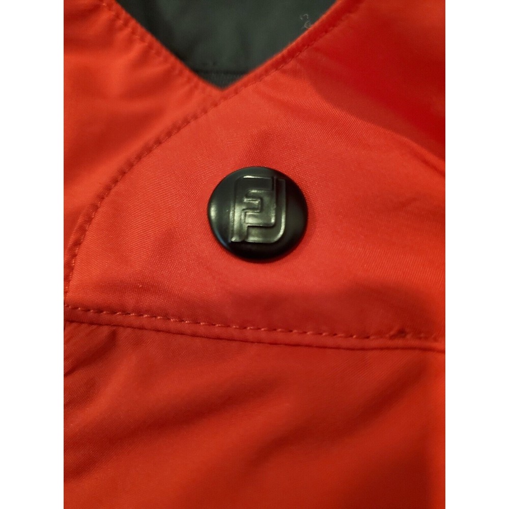 DRYJOYS by FootJoy Mens Golf Wind Rain Jacket S/S 1/4 Zip Sz XL Red Black - Picture 2 of 13